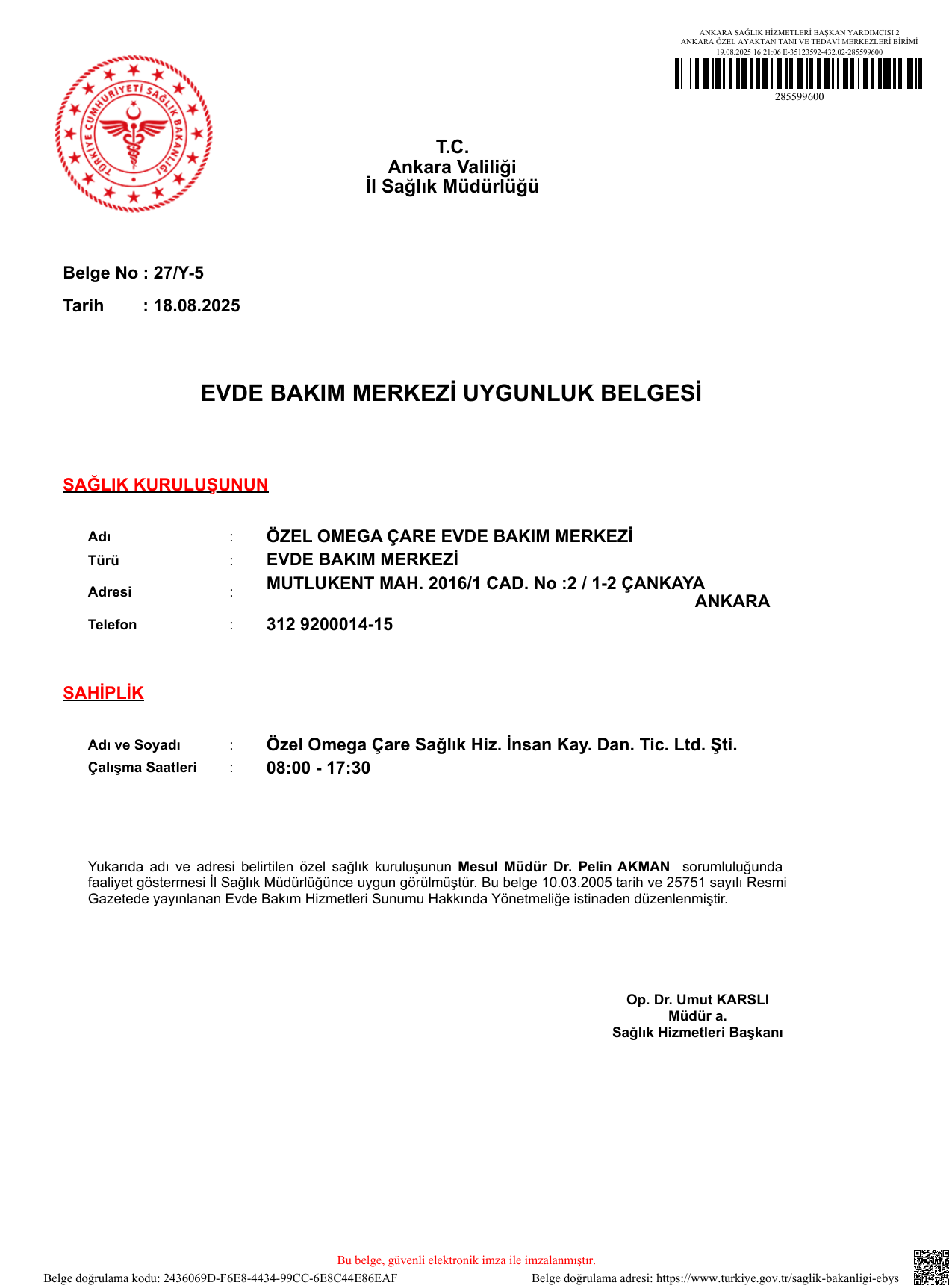 Ministry-licensed home healthcare
